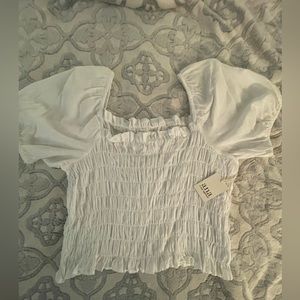 NWT White Crop Ana Blouse